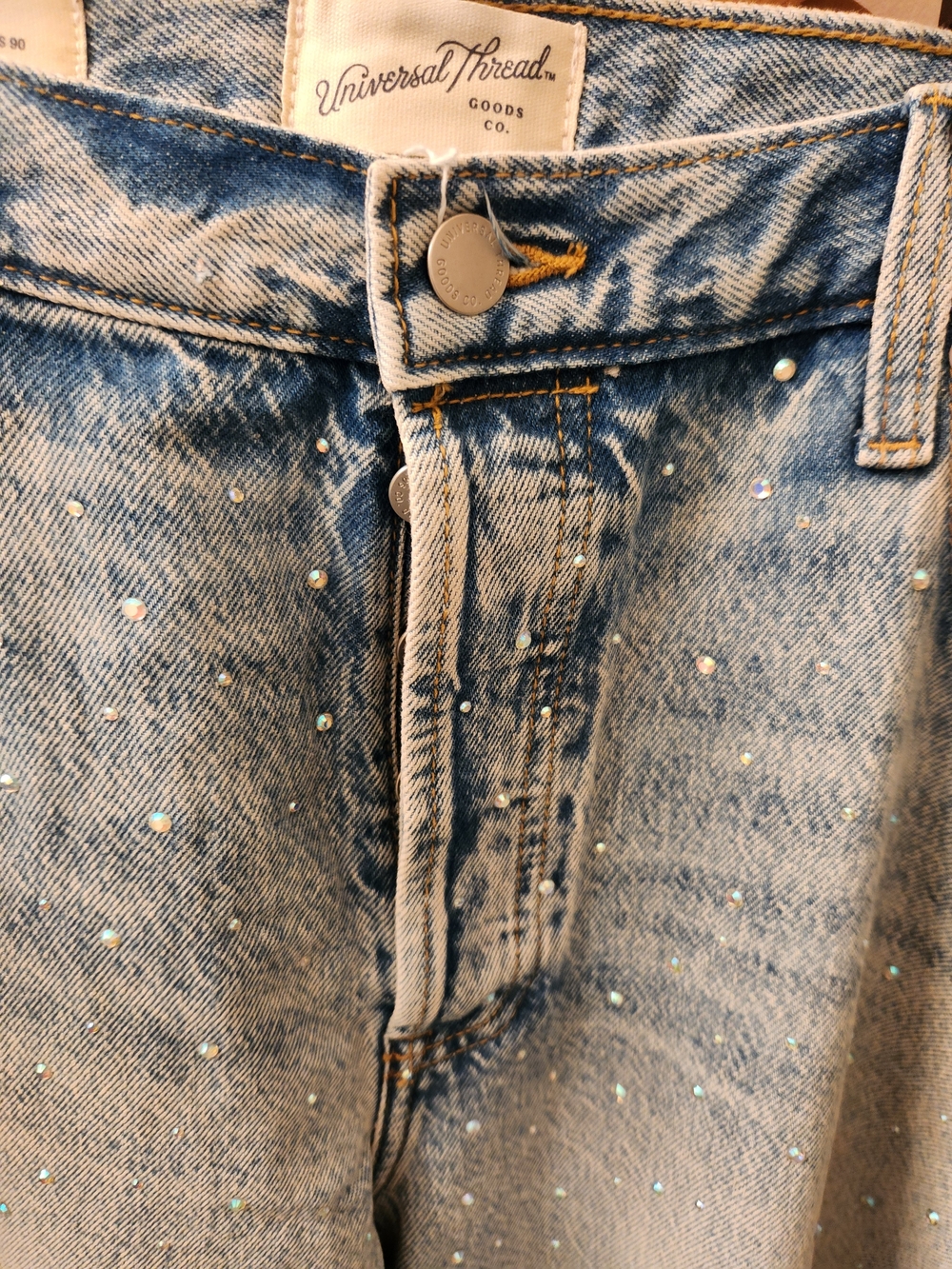 Universal Thread Light Blue Denim Jeans with Iridescent Studs